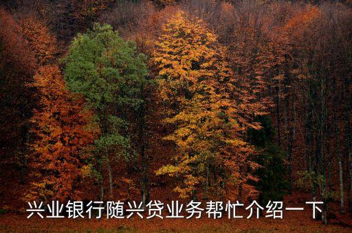 興業(yè)銀行隨興貸業(yè)務(wù)幫忙介紹一下