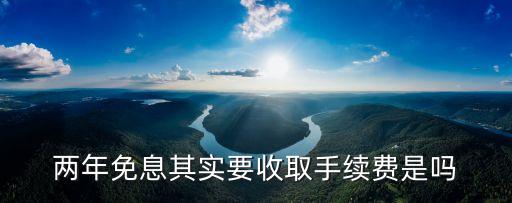 兩年免息其實(shí)要收取手續(xù)費(fèi)是嗎