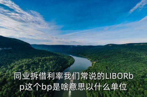 銀行業(yè)中的bp指什么，銀行貸款合同中有一個基準(zhǔn)利率的單位是BPs是什么意思