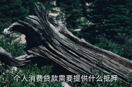 個人消費貸款需要提供什么抵押