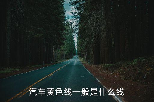 汽車黃色線一般是什么線