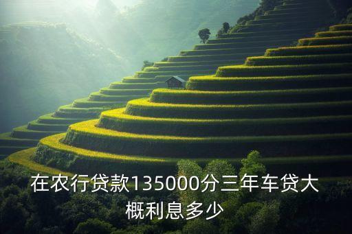 在農行貸款135000分三年車貸大概利息多少
