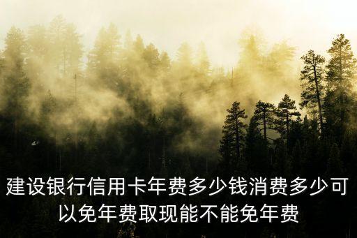 建行信用卡1萬(wàn)年費(fèi)多少，建設(shè)銀行信用卡年費(fèi)多少錢消費(fèi)多少可以免年費(fèi)取現(xiàn)能不能免年費(fèi)