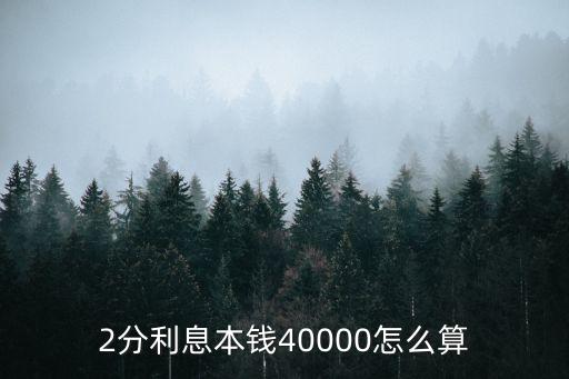 4萬(wàn)2分利息是多少錢啊，40000元2分利息一年一共是多少利息