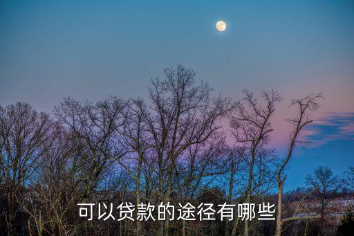 可以貸款的途徑有哪些