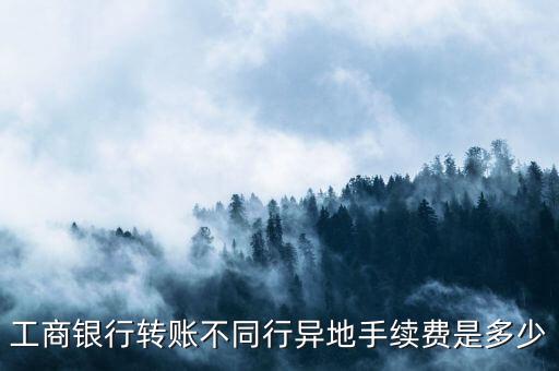 工商銀行轉(zhuǎn)賬不同行異地手續(xù)費(fèi)是多少