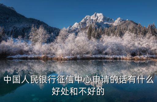 中國人民銀行征信中心申請(qǐng)的話有什么好處和不好的