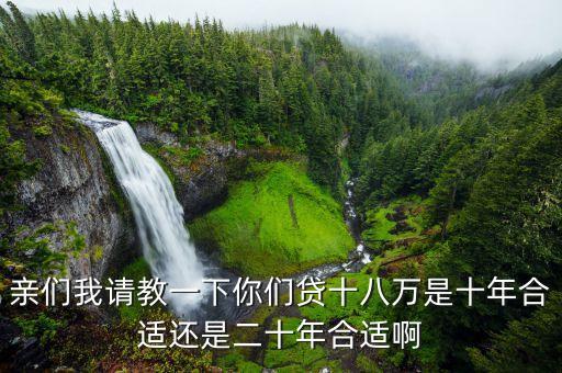 親們我請(qǐng)教一下你們貸十八萬(wàn)是十年合適還是二十年合適啊