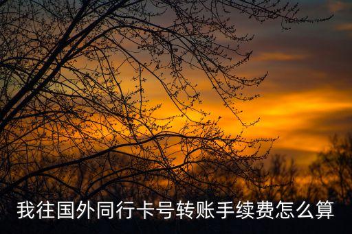 我往國外同行卡號轉(zhuǎn)賬手續(xù)費怎么算
