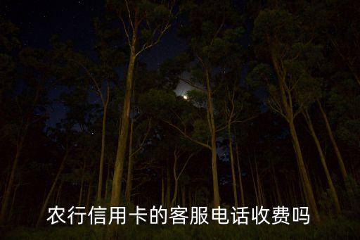 農(nóng)行信用卡的客服電話收費(fèi)嗎