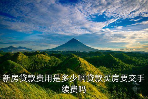 新房貸款費(fèi)用是多少啊貸款買房要交手續(xù)費(fèi)嗎