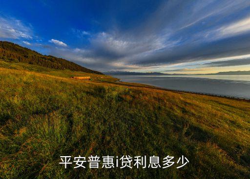 平安普惠i貸利息多少