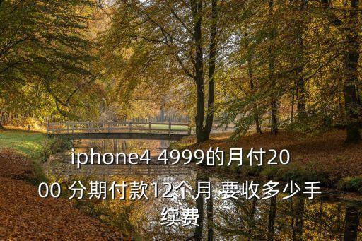 蘋果支付要多少手續(xù)費(fèi)，iphone4 4999的月付2000 分期付款12個(gè)月 要收多少手續(xù)費(fèi)