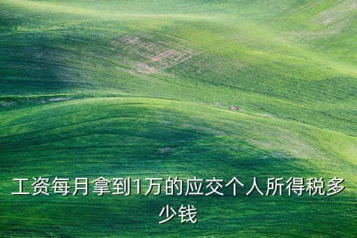 拿到手1萬稅前多少錢，一萬塊錢工資上多少錢稅