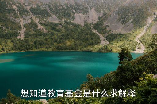 想知道教育基金是什么求解釋
