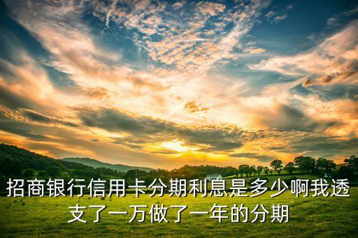 招商銀行信用卡分期利息是多少啊我透支了一萬做了一年的分期