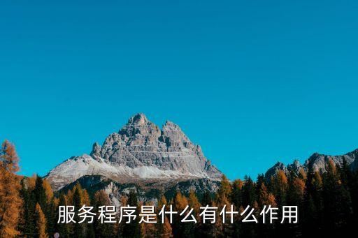 服務(wù)程序是什么有什么作用