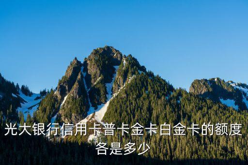 光大交通聯(lián)名信用卡金卡額度是多少，光大銀行信用卡的額度一般有多少