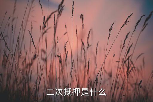 二次抵押是什么