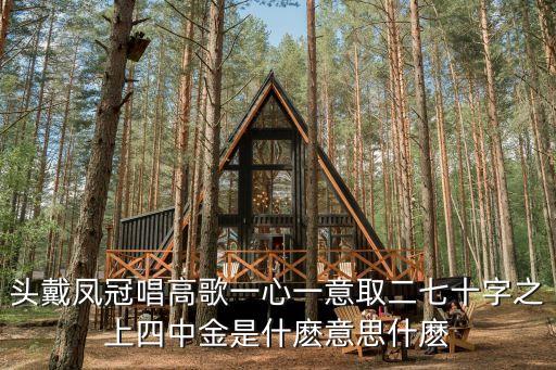 頭戴鳳冠唱高歌一心一意取二七十字之上四中金是什麼意思什麼